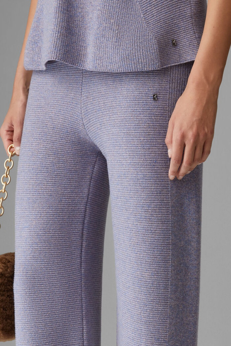 Marena Knitted pants in Lilac/Blue melange 5