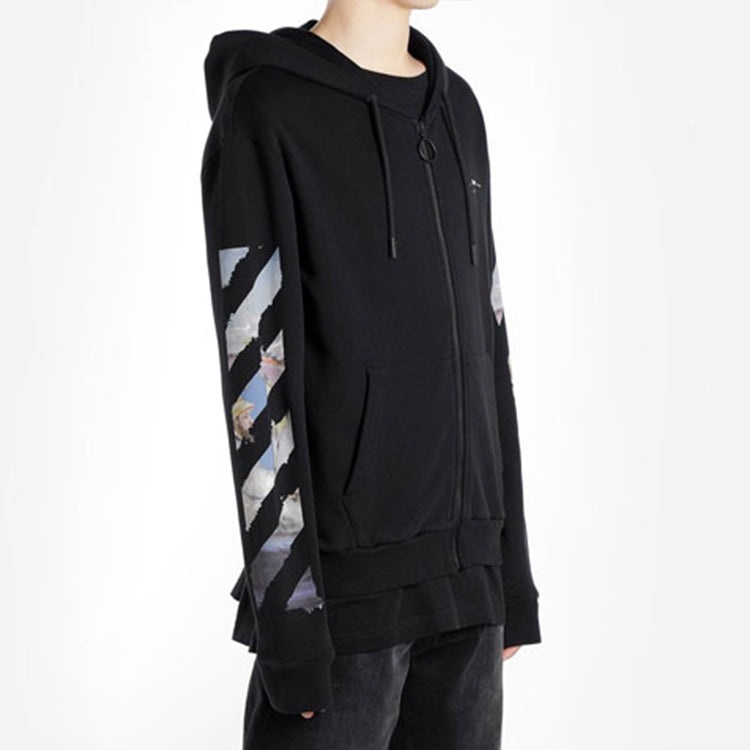 OFF-WHITE diagonal arrow print zipped cotton OMBE001R190030121088 - 4