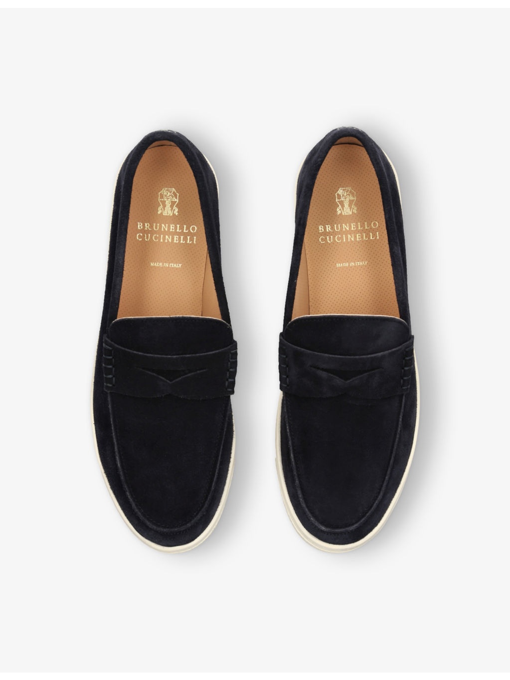 Hybrid Logo-Embroidered Suede Penny Loafers - 2