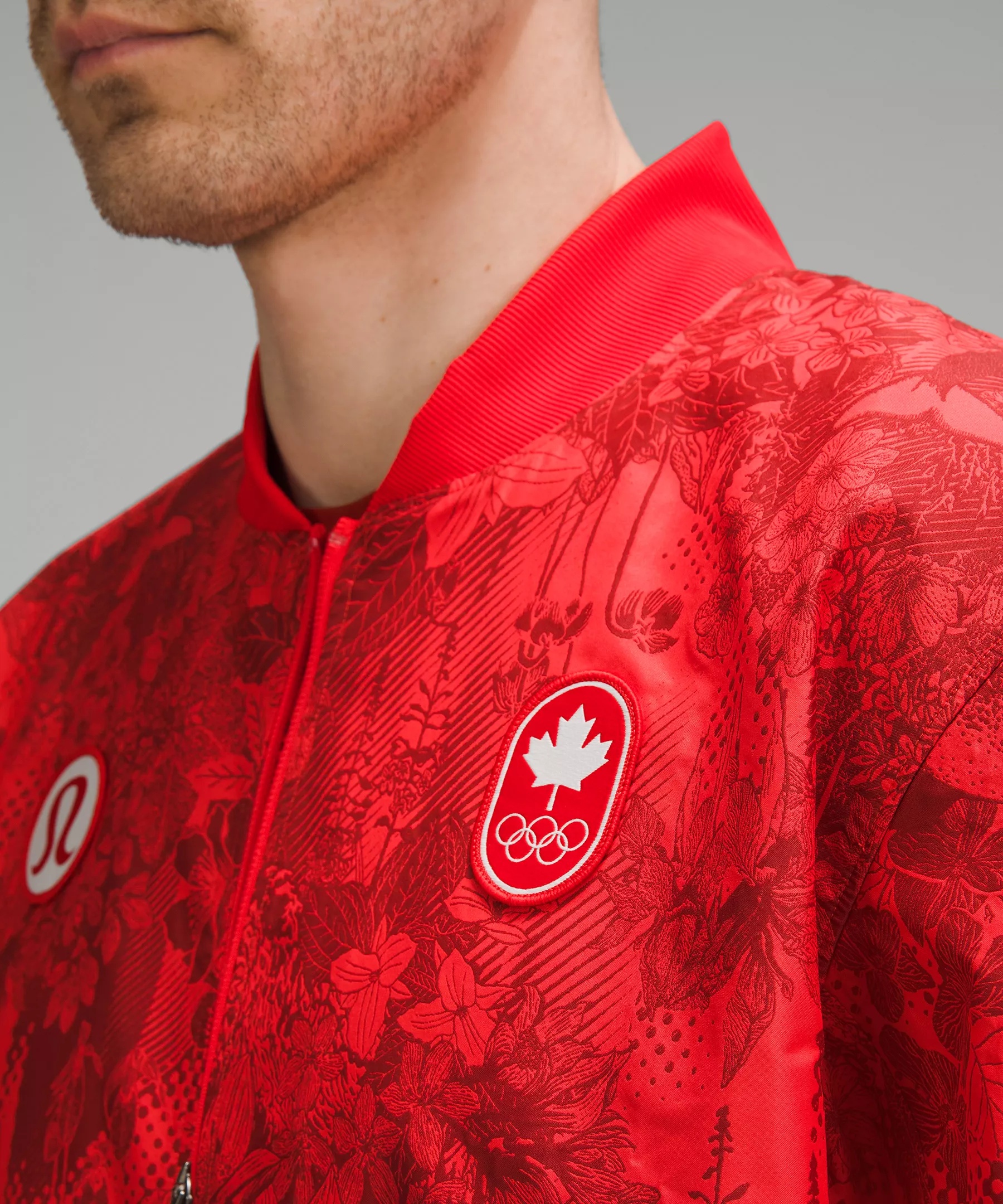 Team Canada Men's Vented Jacquard Bomber Jacket *COC Logo - 6