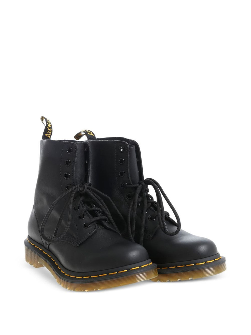 Dr. Martens lace-up leather biker boots outlook