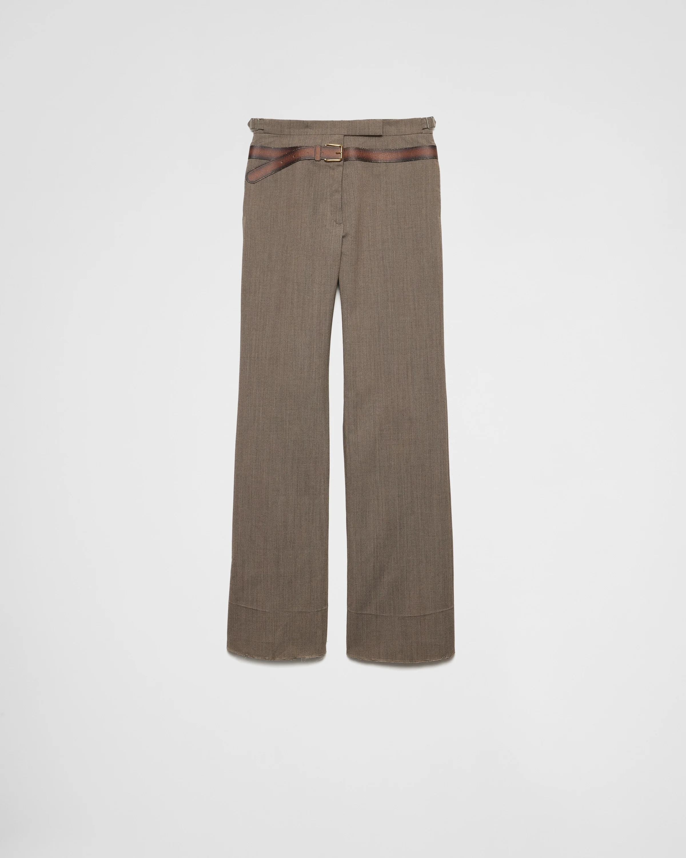 Technical wool pants with printed belt - 1