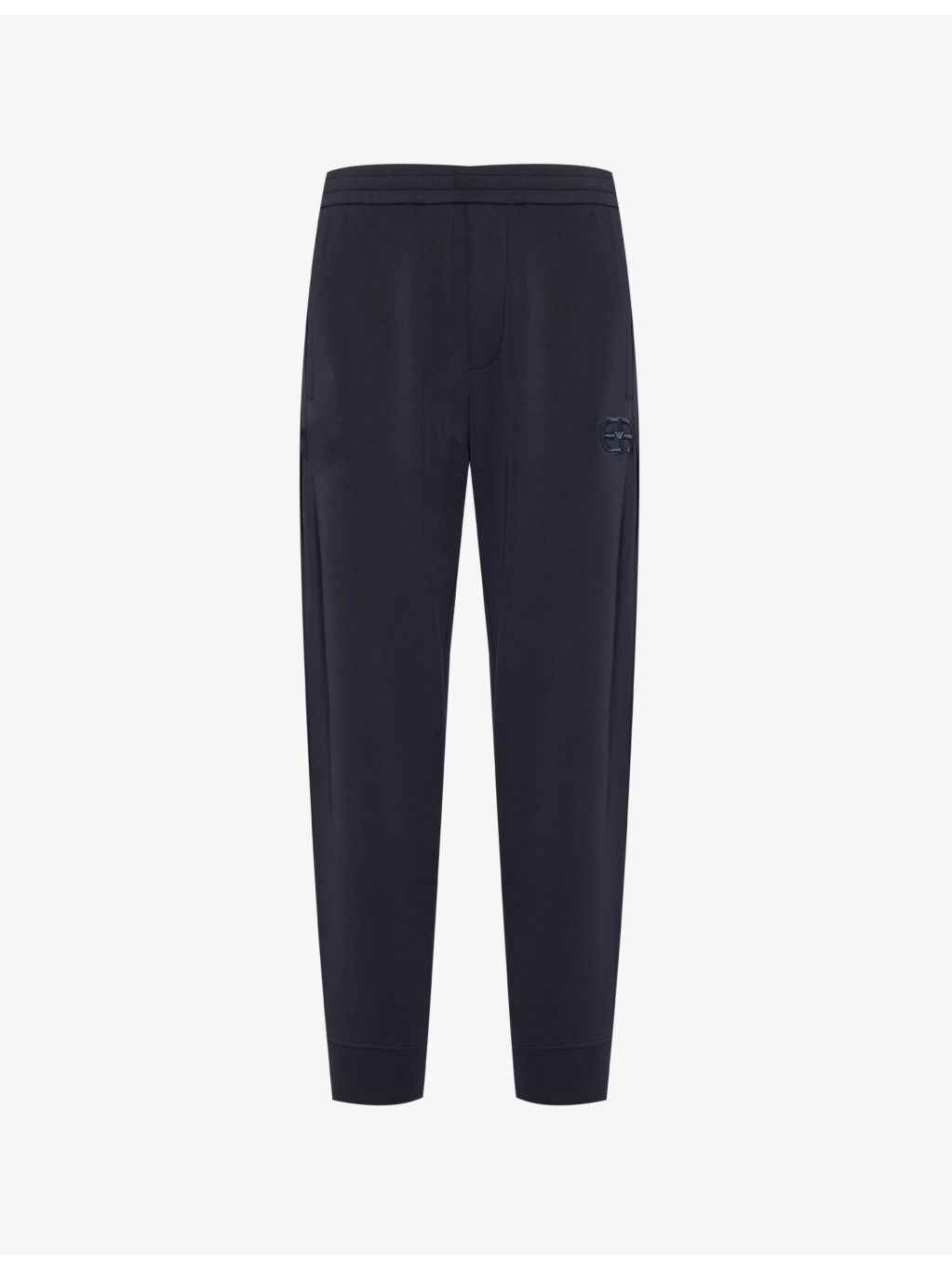 Logo-embroidered tapered-leg mid-rise cotton-blend jogging bottoms - 1