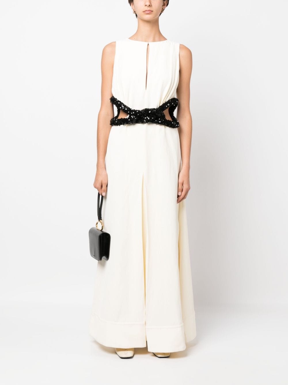 sequin-embellished A-line gown - 2