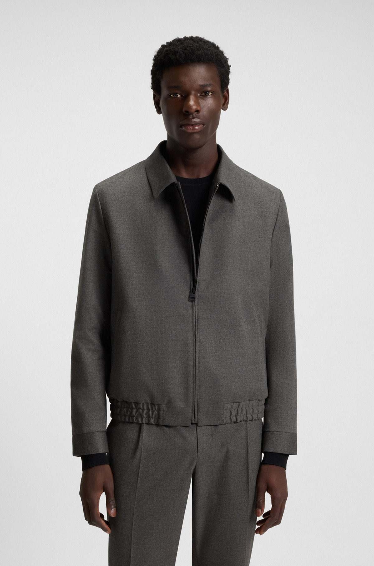 SLIM-FIT JACKET IN MELANGE STRETCH JERSEY - 2