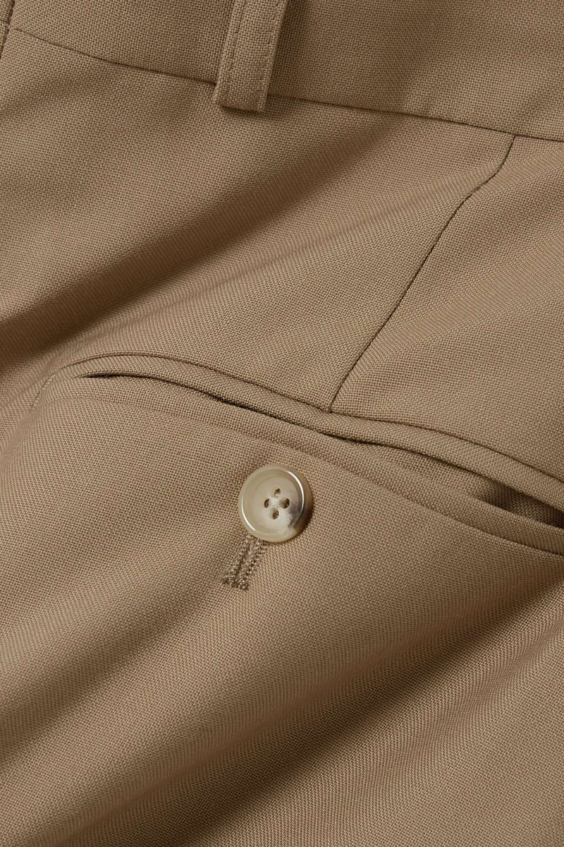 Pleated recycled grain de poudre wide-leg pants 4