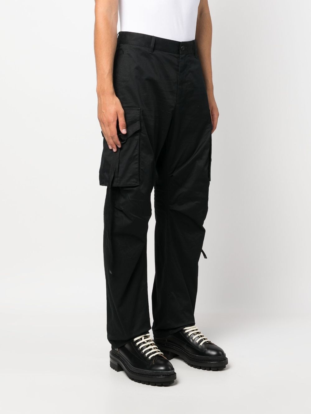 straight-leg cotton cargo trousers - 3