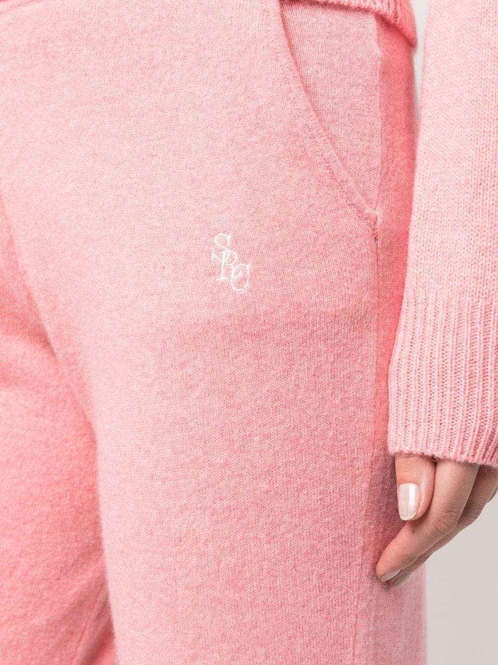 embroidered-logo cashmere track-pants - 5