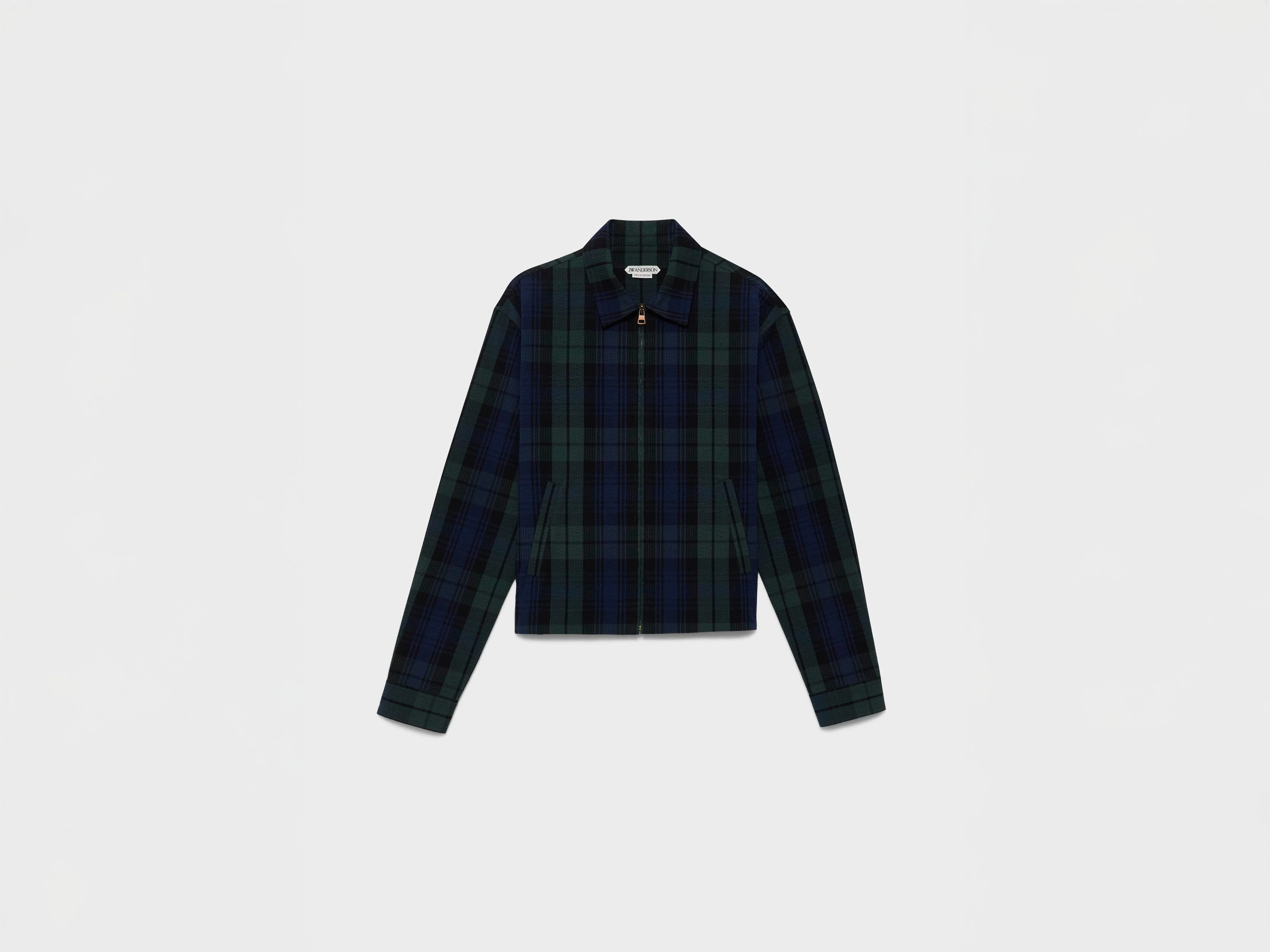 WOMENS FRONT ZIP BLOUSON IN NAVY & GREEN - 1