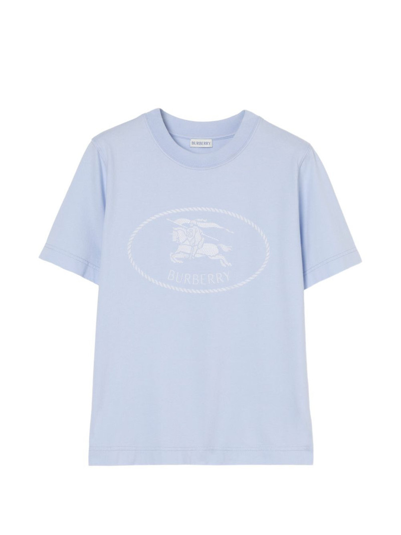 Knight-stamp cotton T-shirt 1