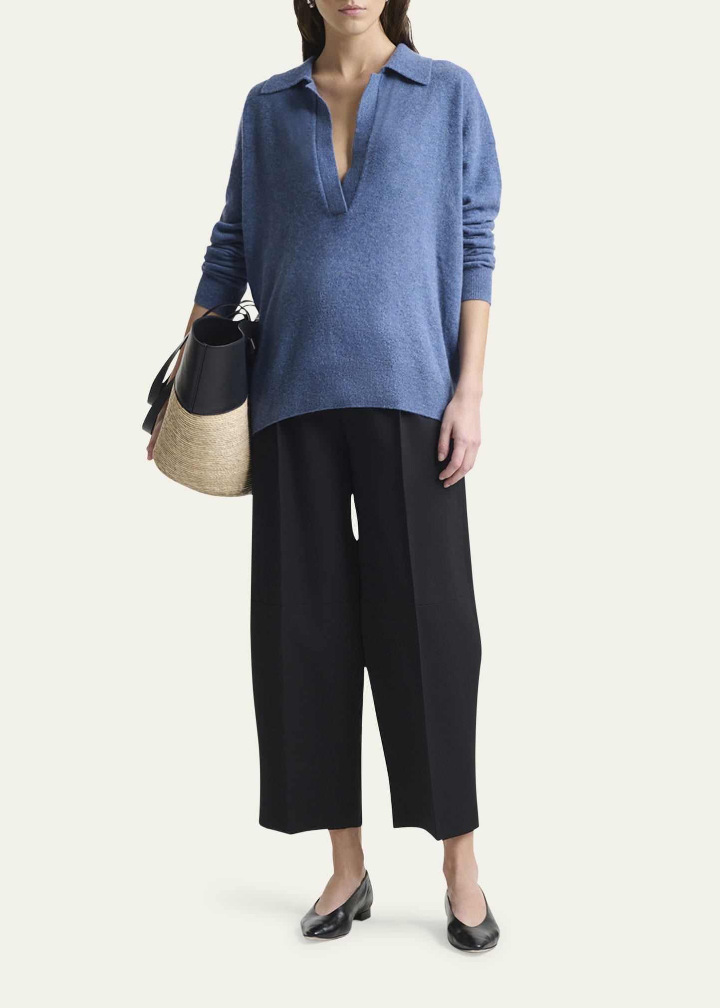 Zaq Cashmere Oversized Polo Sweater - 2