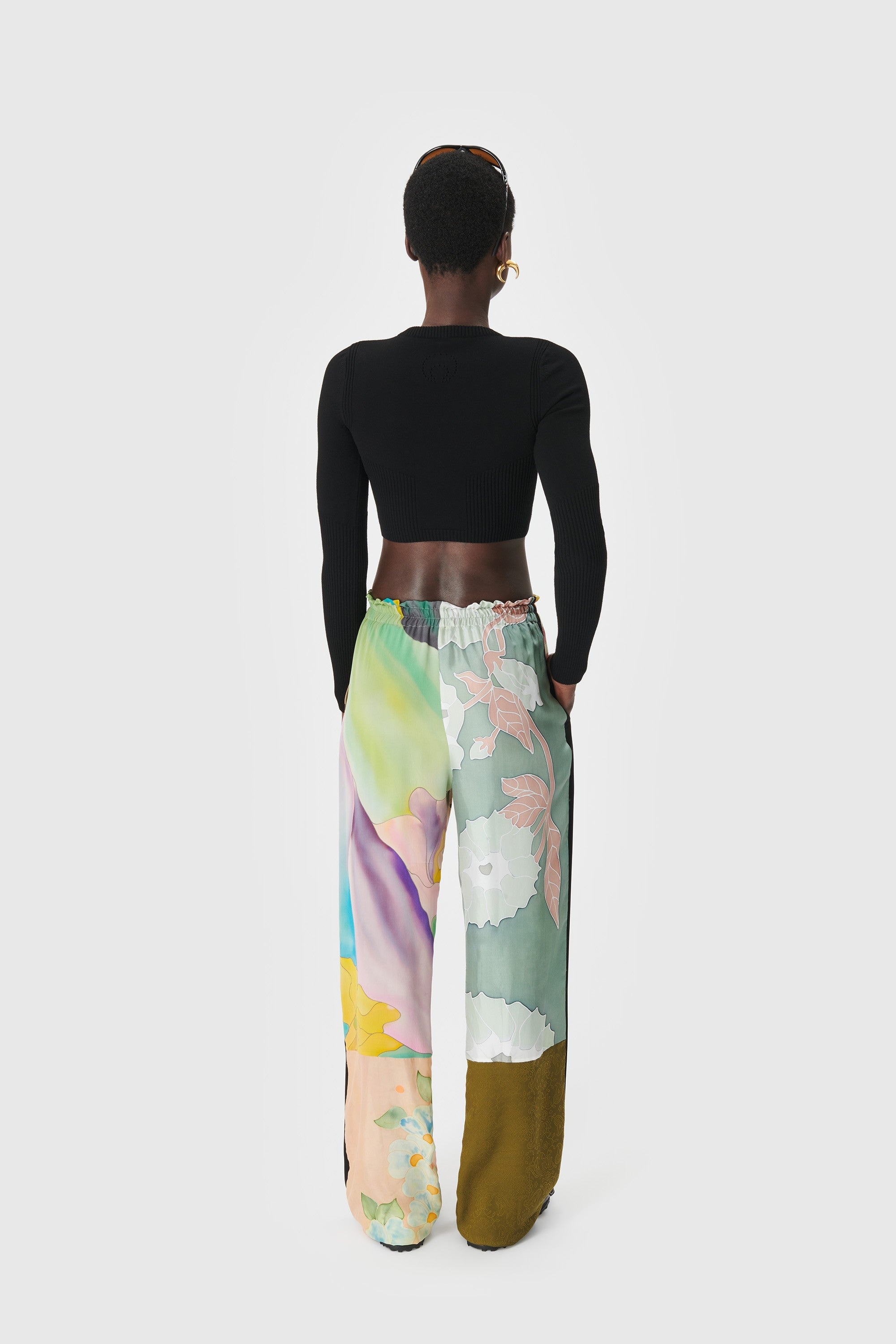 Regenerated Silk Scarves Pajama Pants - 5