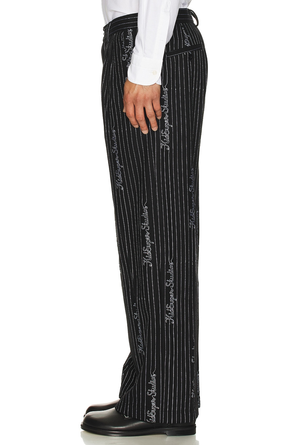 Embroidered Ks Pinstripe Suit Bottom - 5