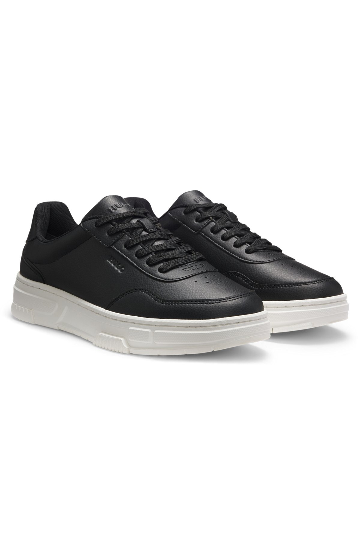 FAUX-LEATHER TRAINERS WITH ZIGZAG DETAILING - 2