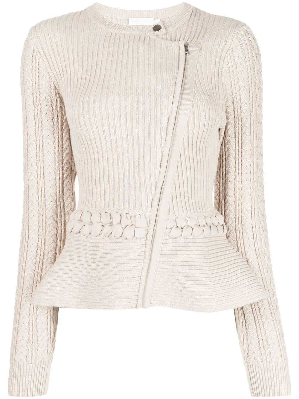 knitted peplum biker jacket - 1