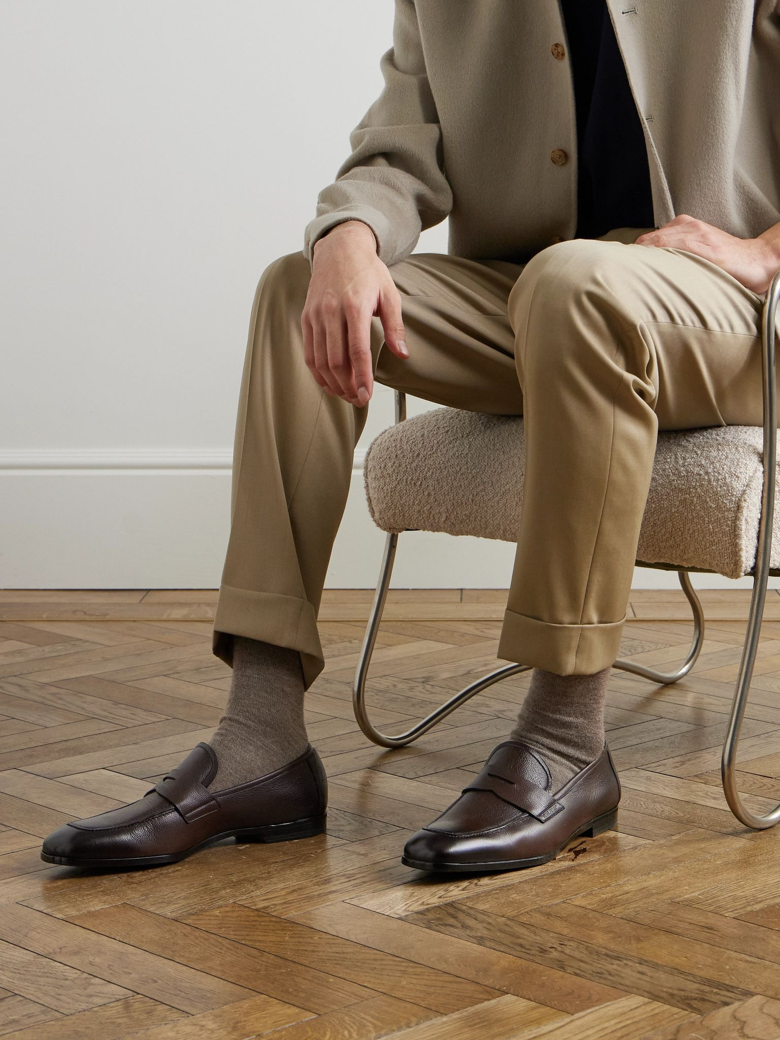 Sean Full-Grain Leather Loafers Brown - 2