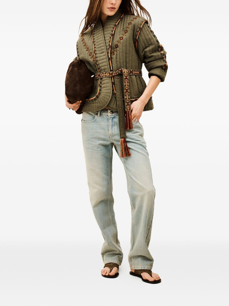 ba&sh Cocoon quilted embroidered jacket outlook