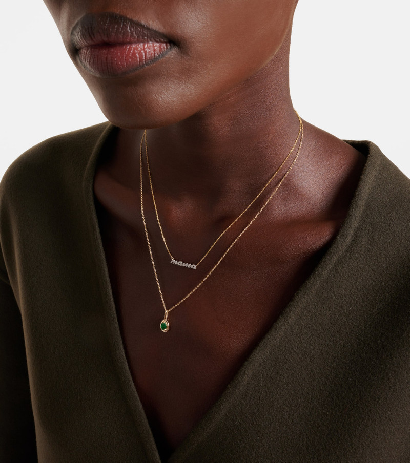 Bonbon 14kt gold pendant necklace with emerald 3