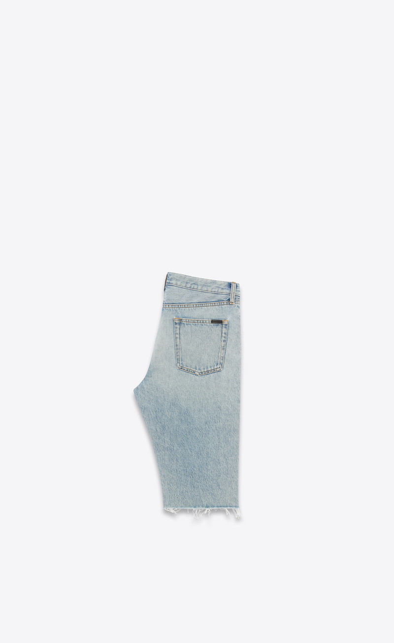 SAINT LAURENT relaxed-fit shorts in tuscon blue denim outlook