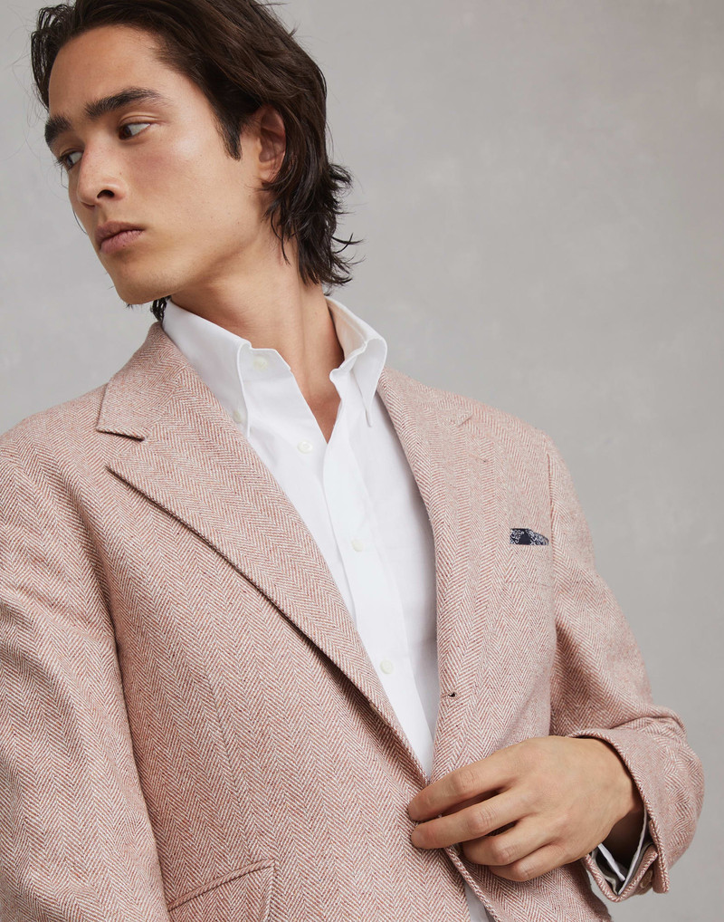 펑크 모직, 실크 및 캐시미어 안락 chevron deconstructed Cavallo blazer 3