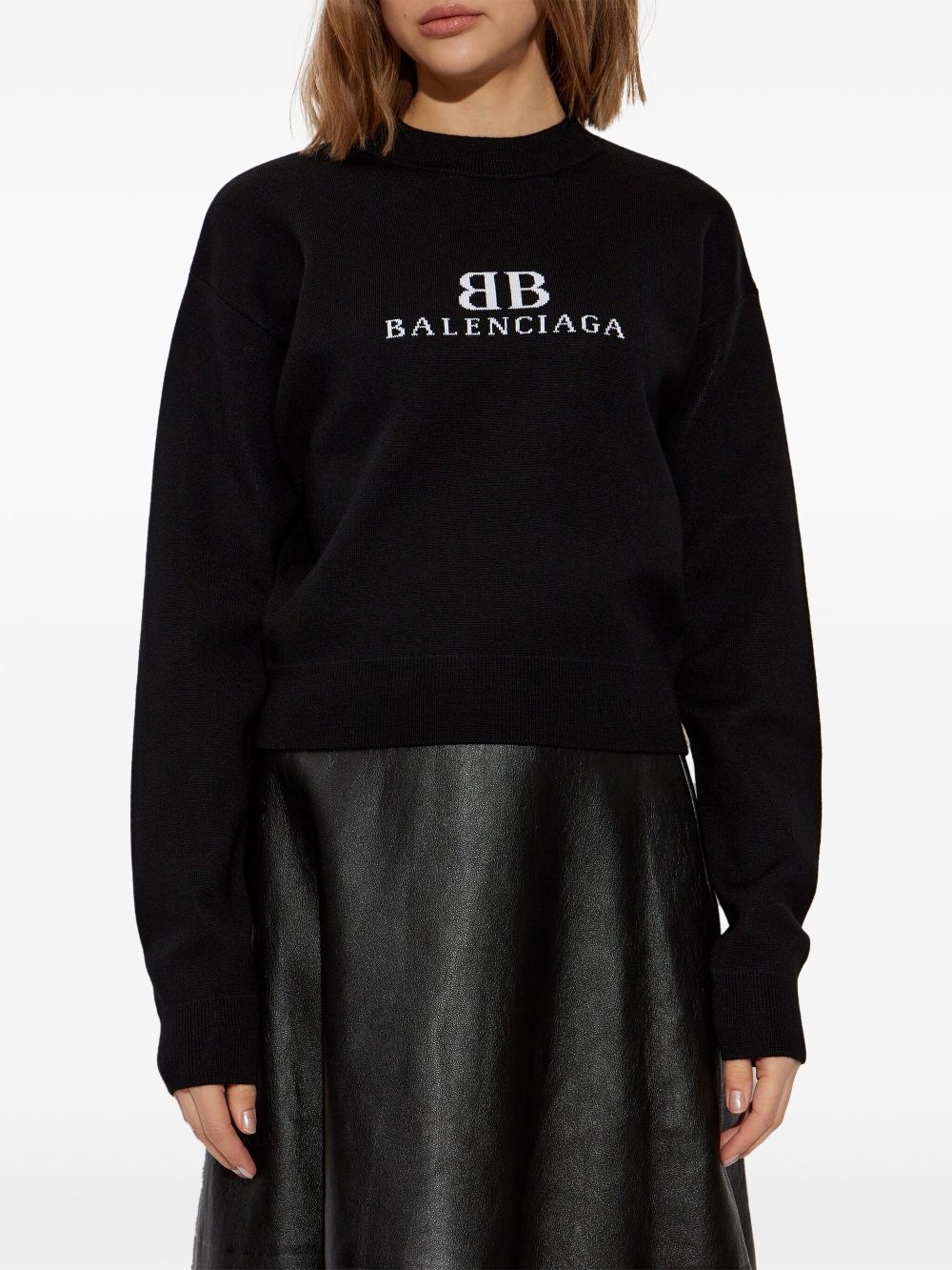 logo-intarsia sweater - 3