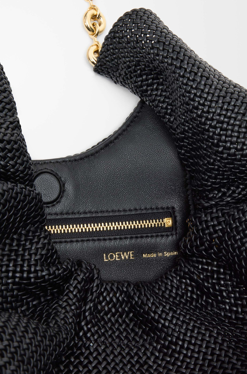 Small Squeeze bag in woven nappa calfskin 9