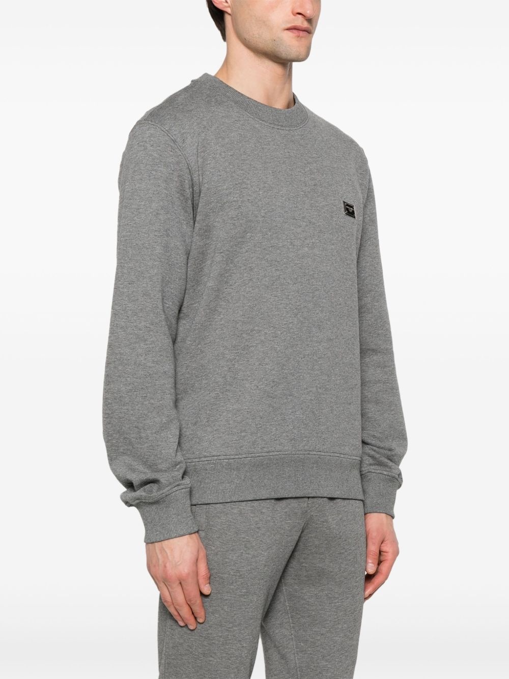 logo-plaque cotton sweatshirt - 3