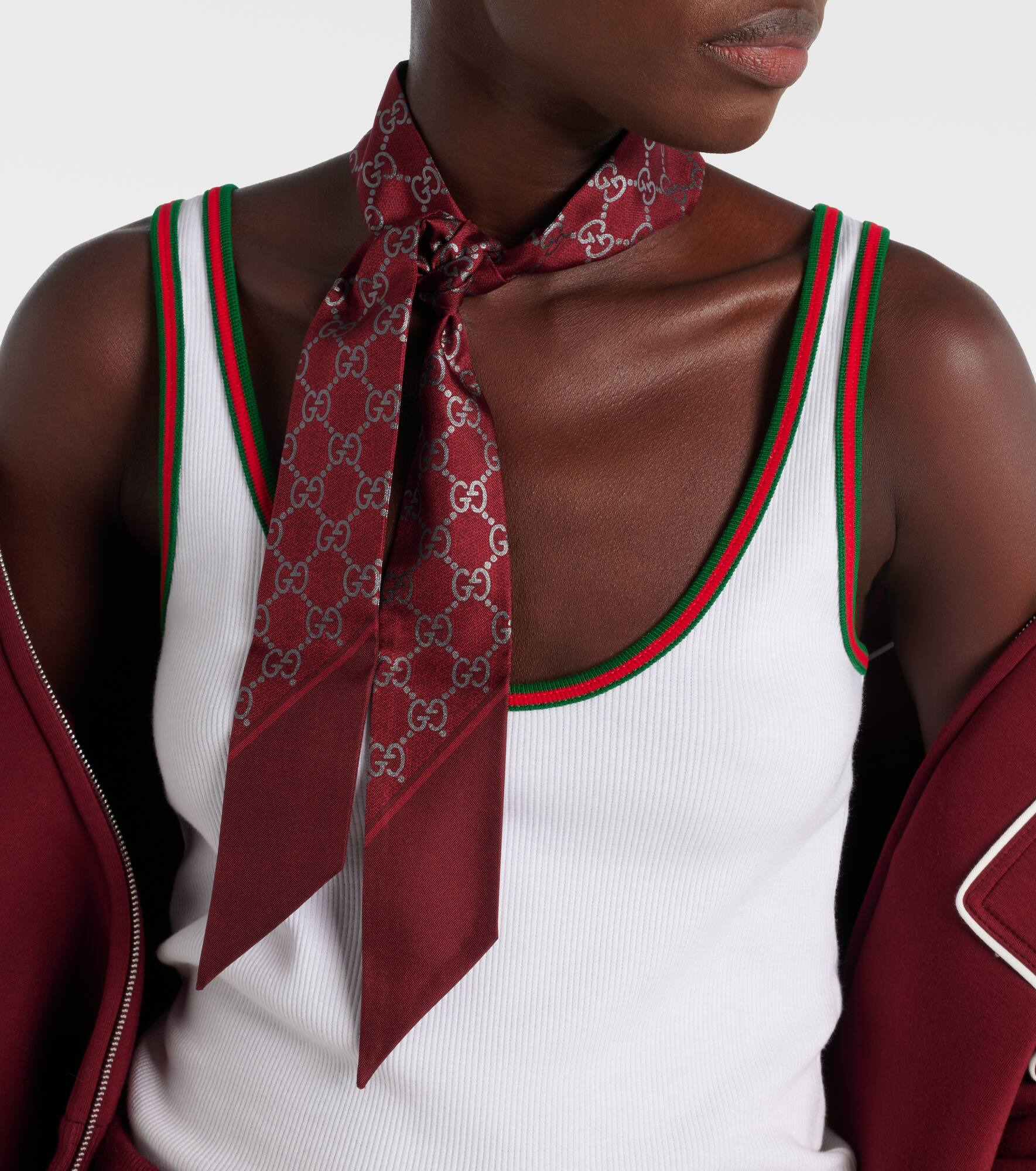 GG silk twill scarf - 2