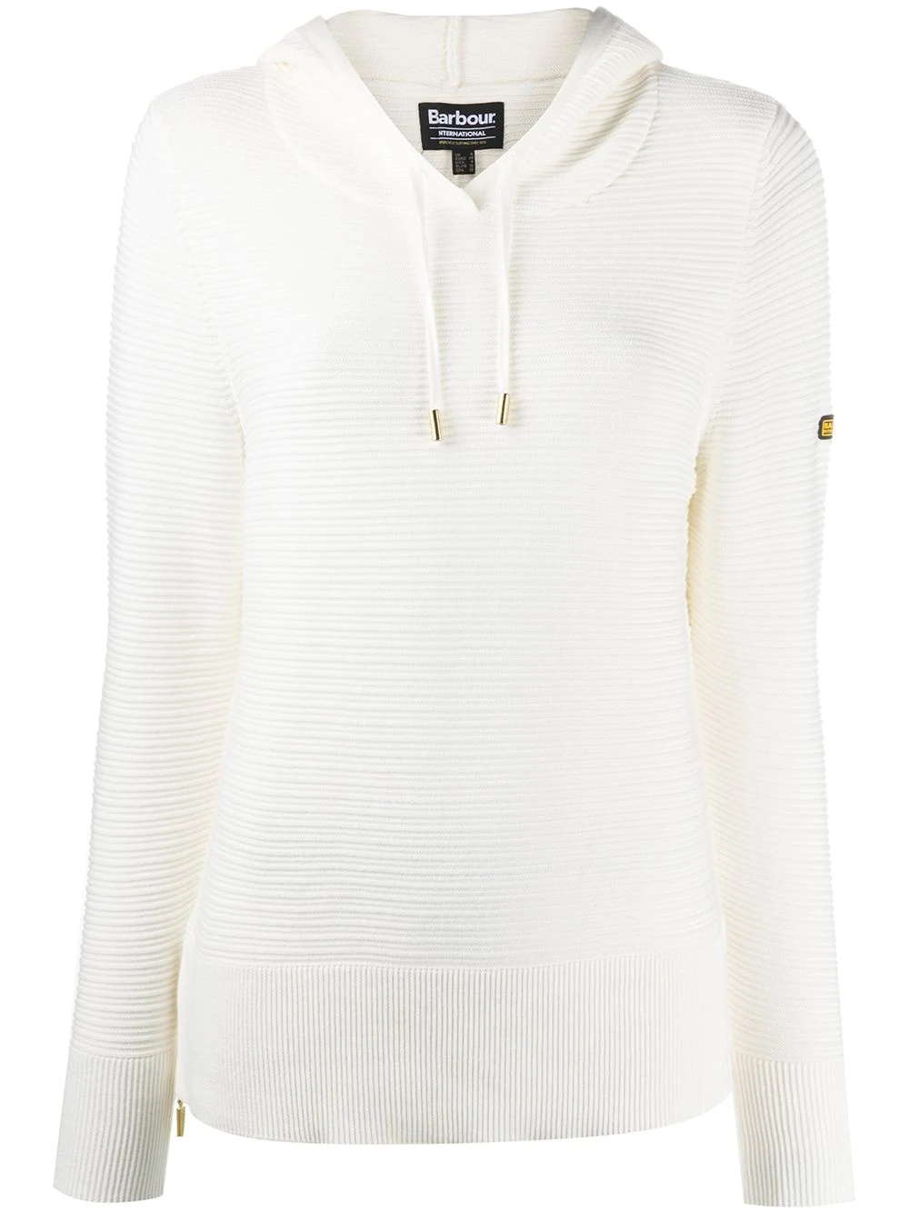 ribbed-knit hooded top  - 1