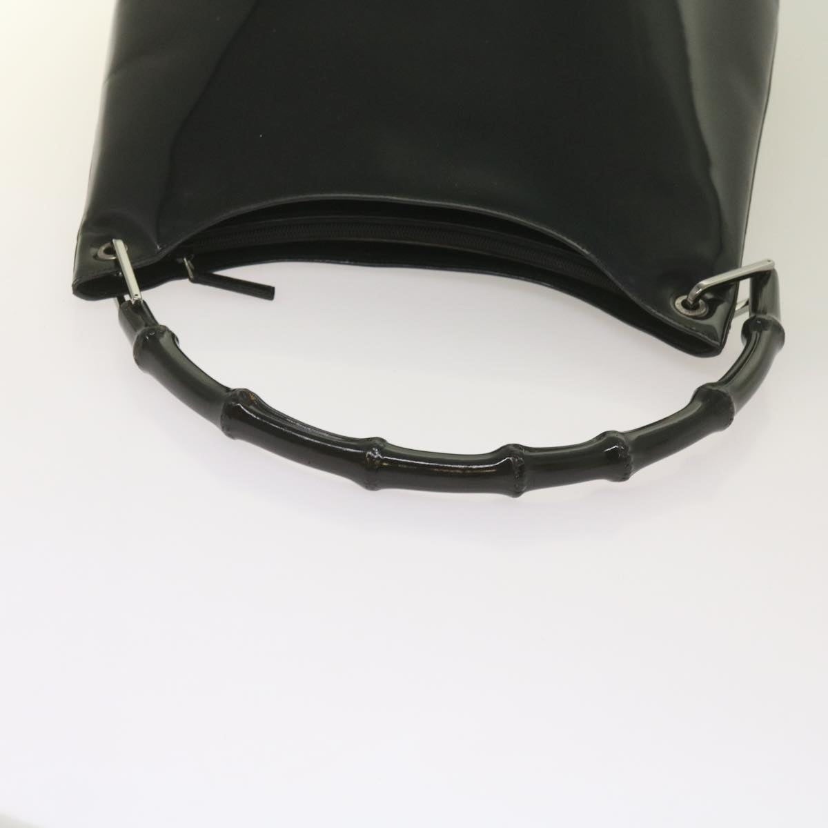 GUCCI Bamboo Hand Bag Leather Black - 7