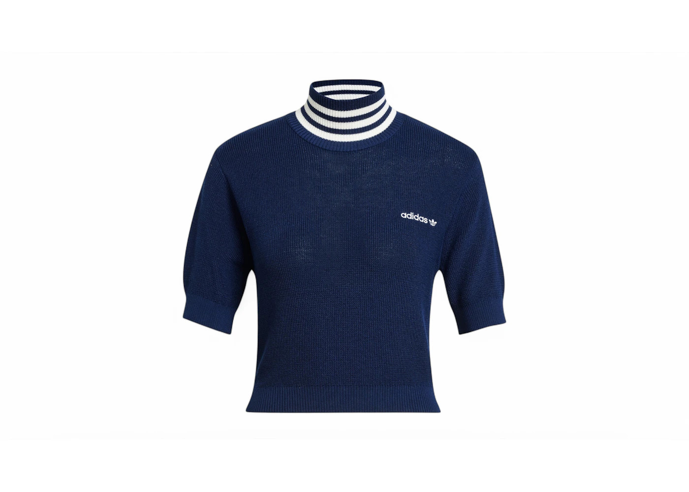 adidas Women's Cropped Turtleneck Night Indigo/Off White - 1