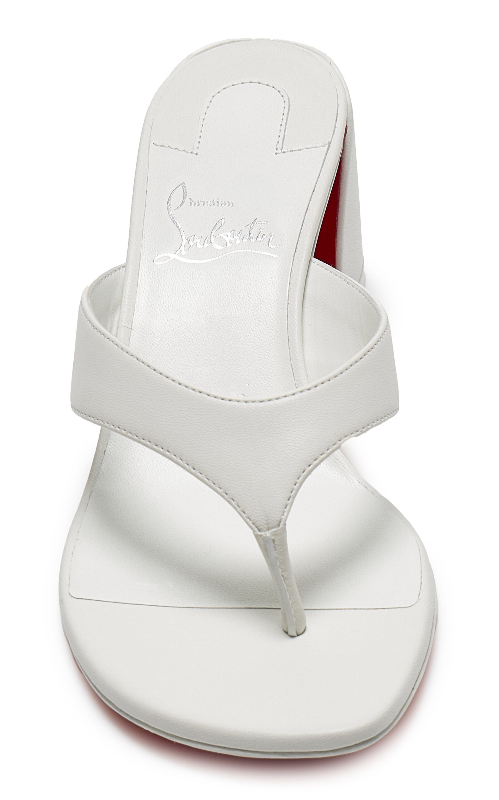 Janetonga 55mm Leather Thong Sandals white - 3