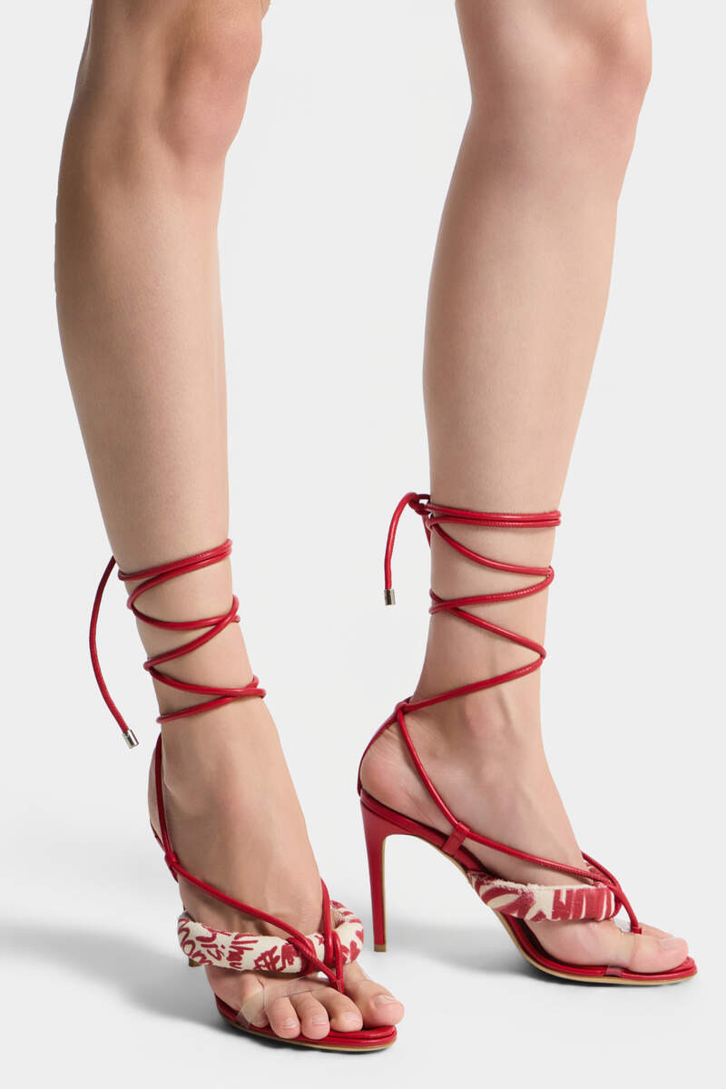 REBEL HIBISCUS HEELED SANDALS 6