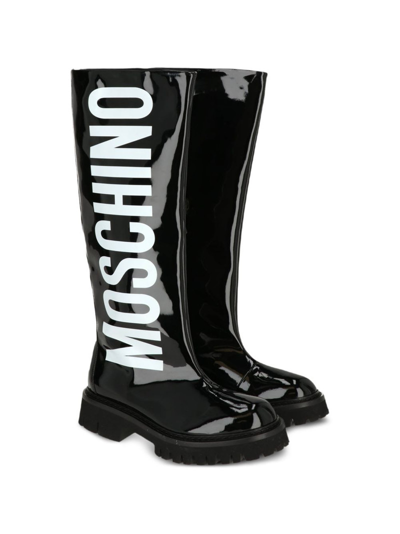 Moschino logo-lettering rain boots outlook