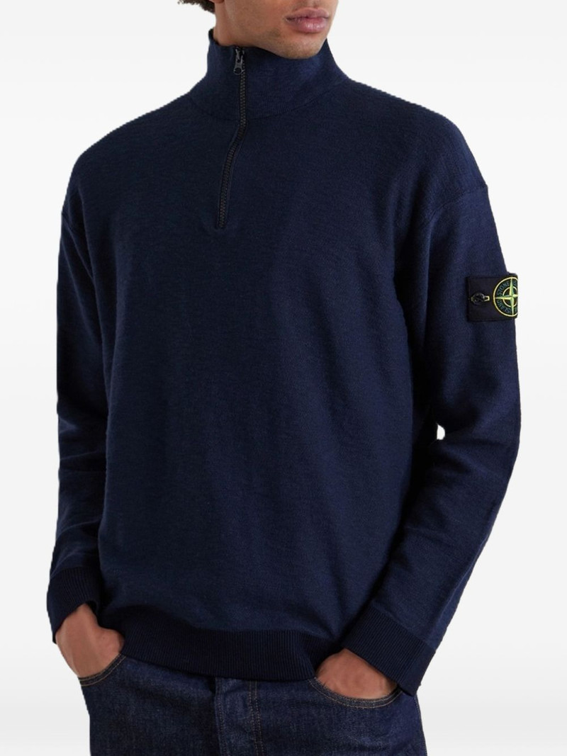 logo-appliquéd zip-up sweater 3