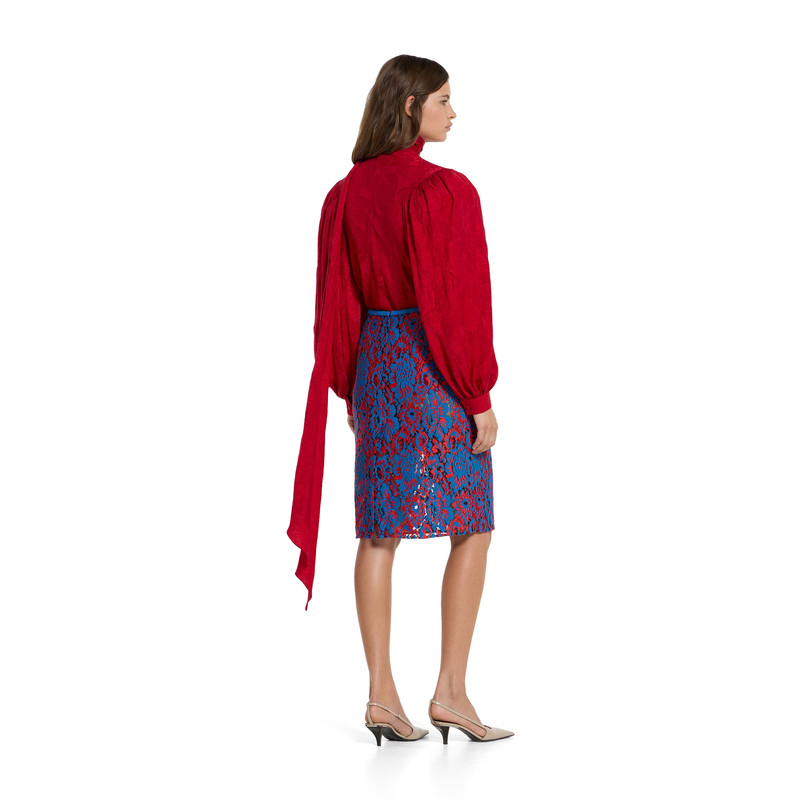 Floral lace wool skirt 5