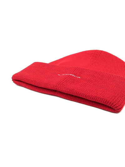 MM6 Maison Margiela embroidered-logo knitted beanie outlook