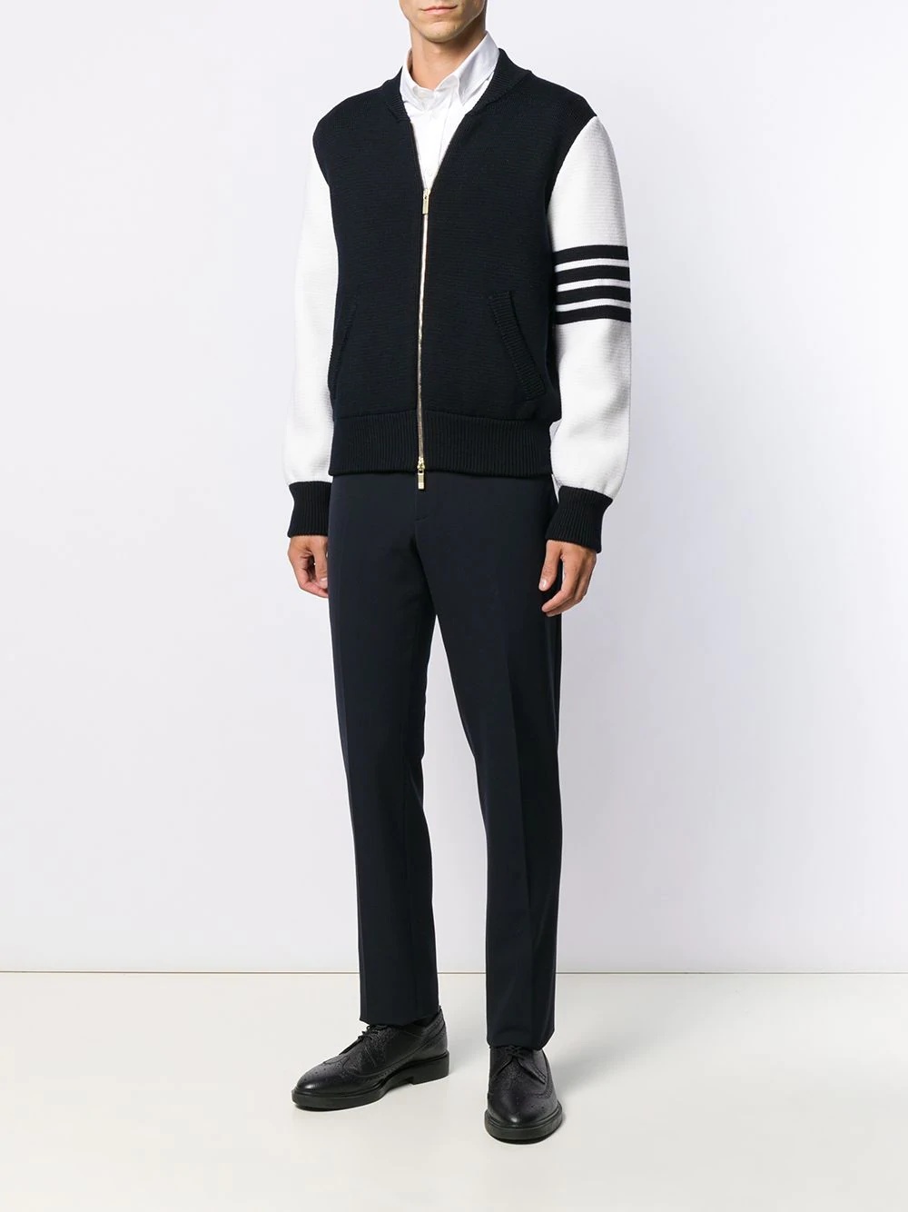 4-bar varsity zip-up jacket - 2