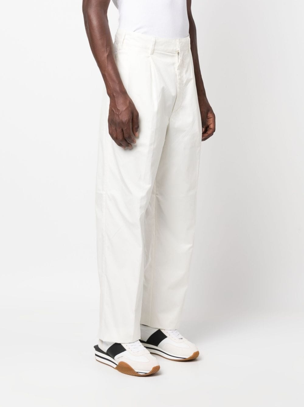 スラックス EMPORIO ARMANI Men Straight Pants EM000121AF14122U0003 WHITE EMPORIO ARMANI pleat-detail straight-leg trousers | REVERSIBLE