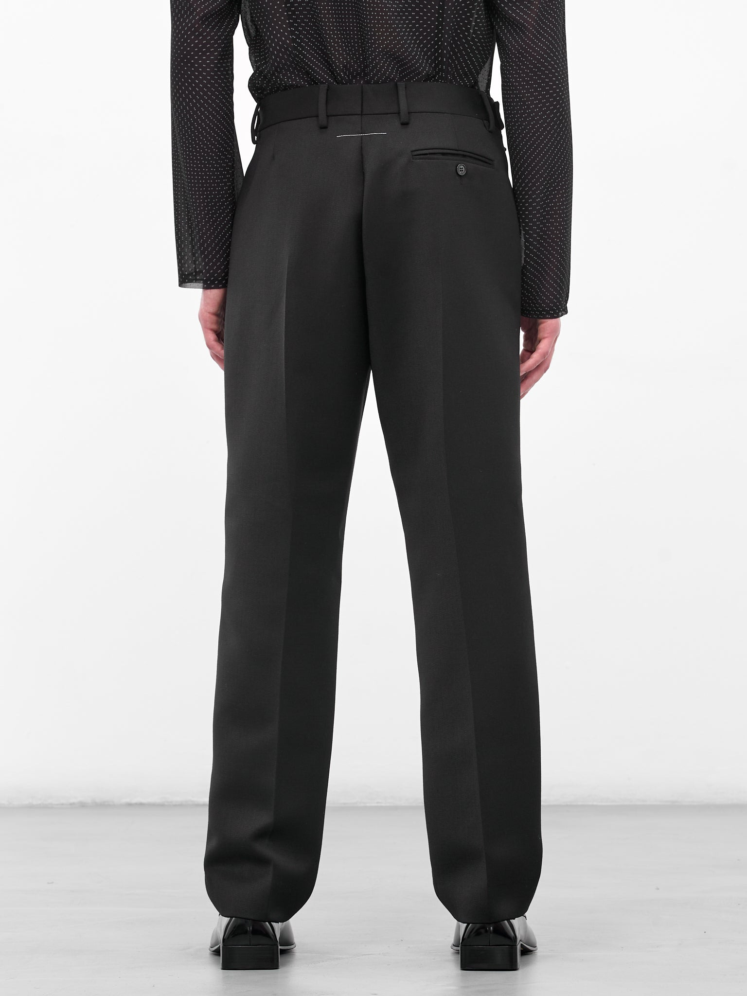 Black Belted Suiting Trousers - 3