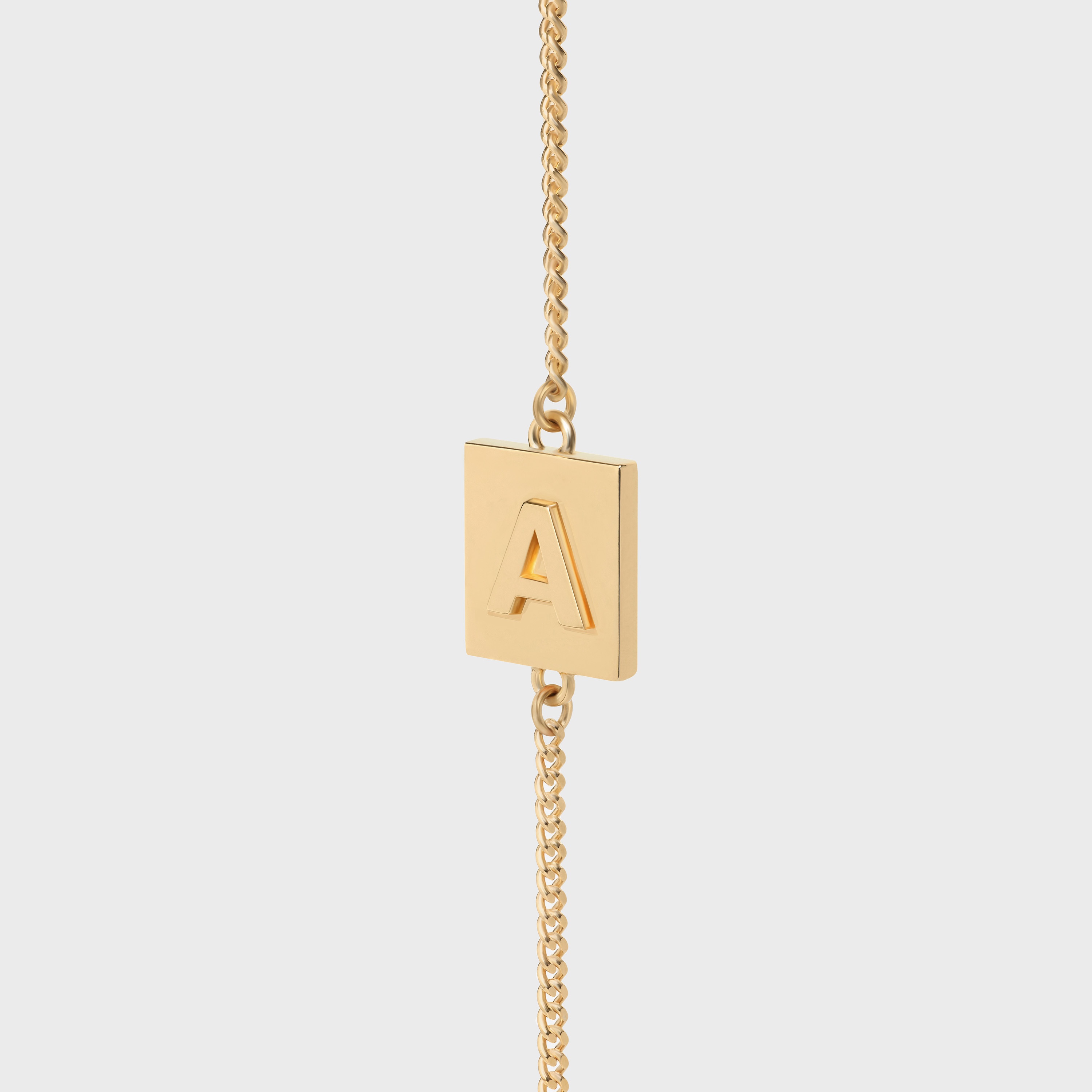 Alphabet A Bracelet in Brass with Gold Finish - 1