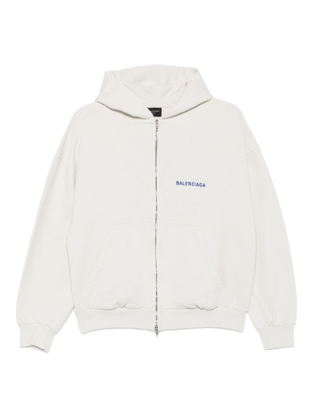 logo-embroidered zip-up hoodie - 1