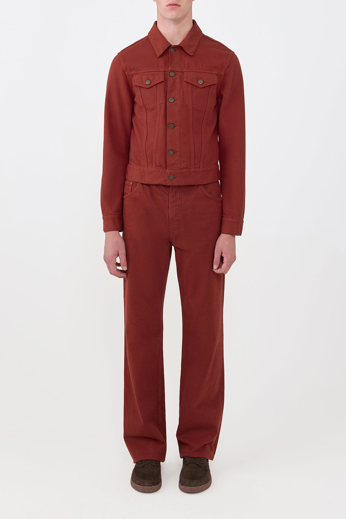 Barry Trucker in Burnt Sienna Recycled Cotton Denim - 2