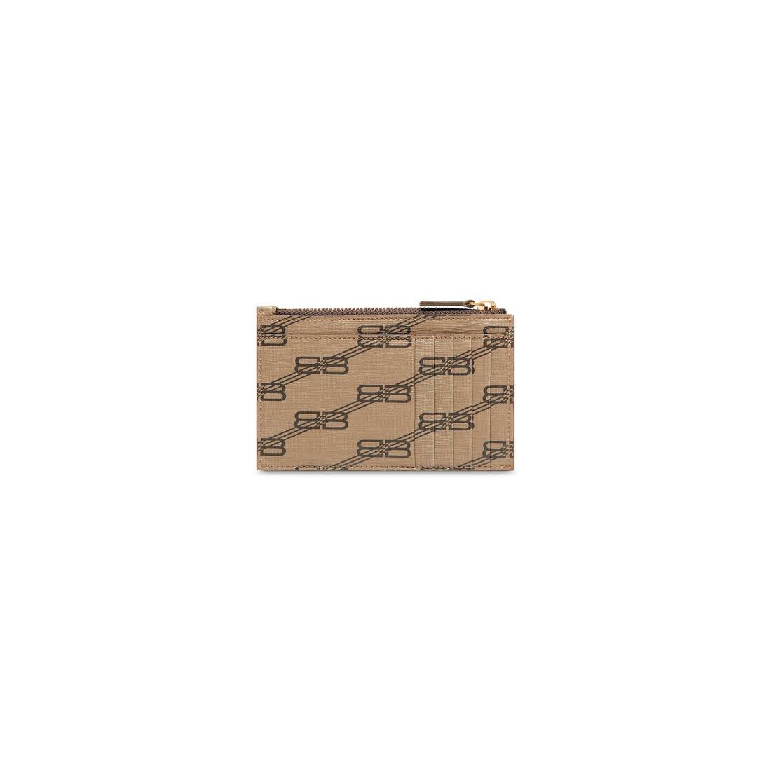 Signature Large Long Coin And Card Holder Bb Monogram Coated Canvas in Beige - 2