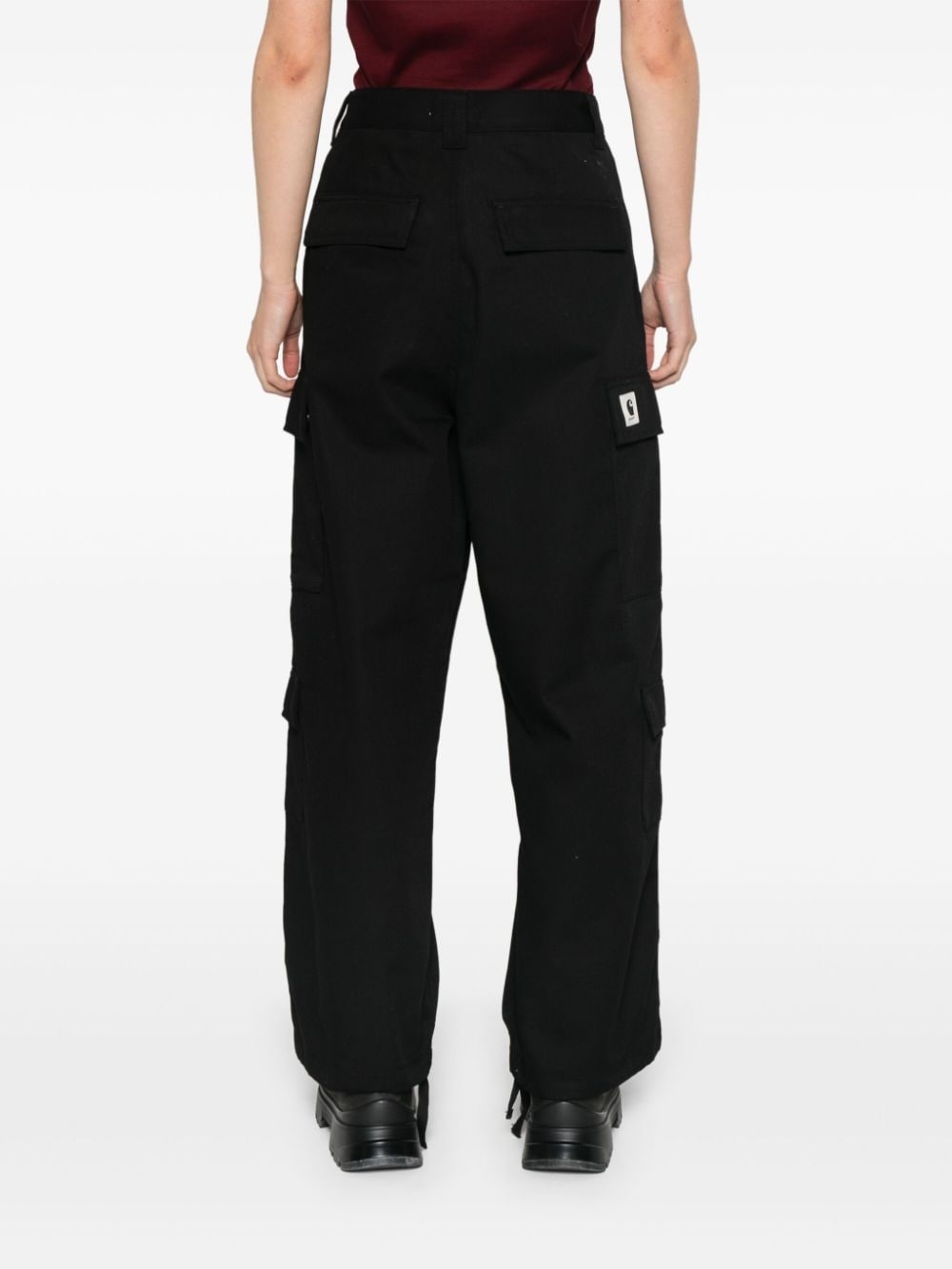 logo-patch straight trousers - 4