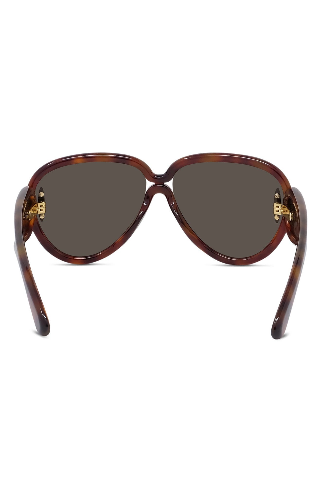 Loewe Anagram 65mm Oversized Pilot Mask Sunglasses in Dark Havana /Brown Mirror at Nordstrom - 3