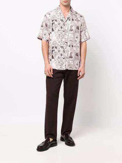 Nanushka mix-print short-sleeve silk shirt outlook