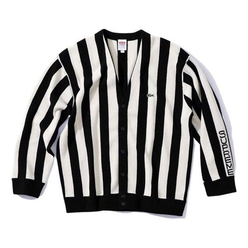 Supreme X Lacoste Stripe Cardigan FW19 Jacket 'Black' SUP-FW19-568 - 1