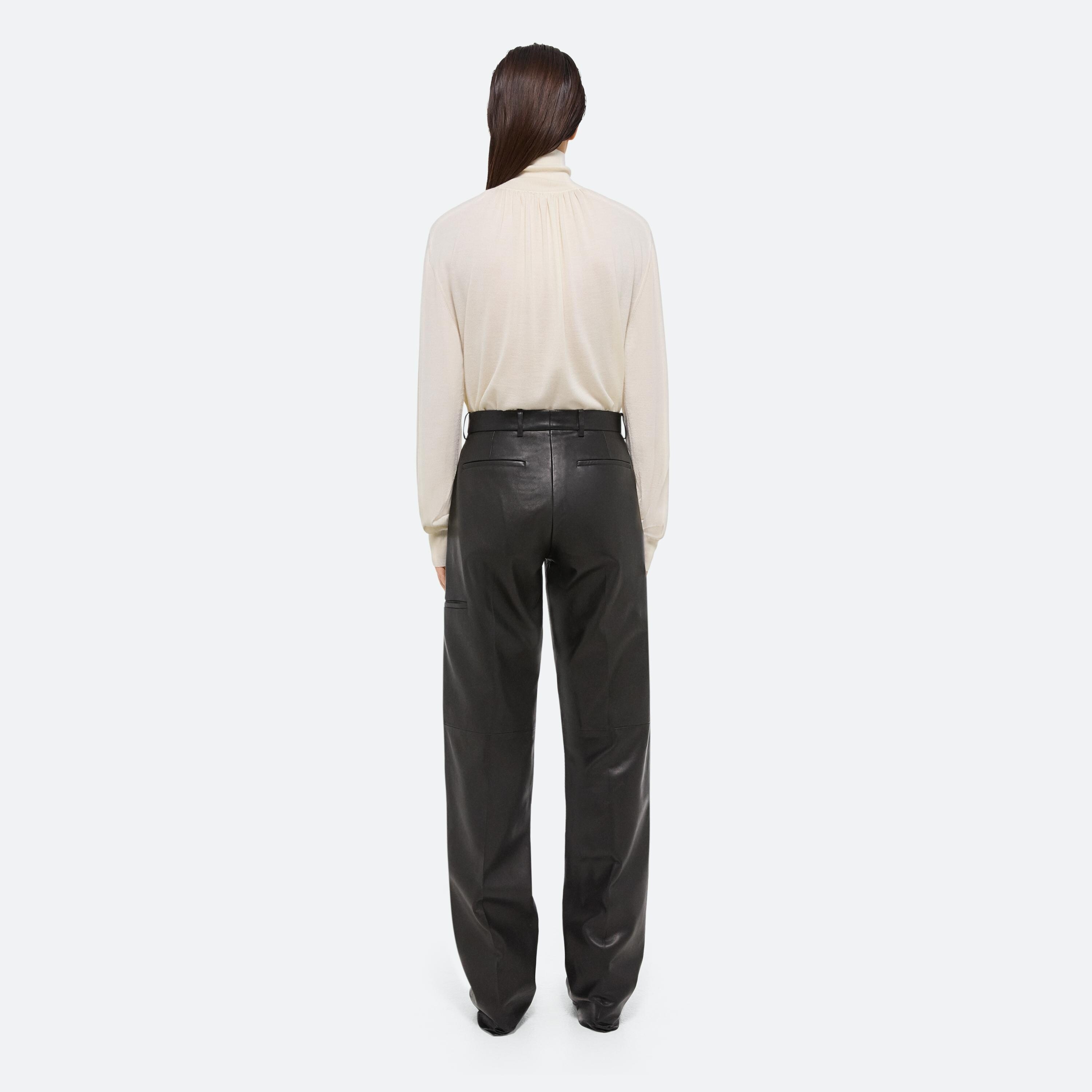 RUCHED WOOL-SILK TURTLENECK - 5
