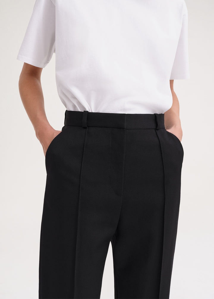 Sewn pleat wool trousers - 5
